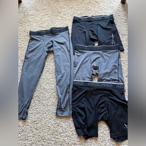 Nike Pro mens Compression Bottoms - Black & Gray lot  of 3